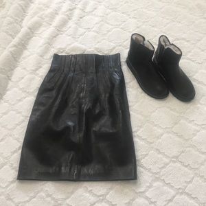 UGGs leather and leather skirt